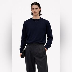 BANANA REPUBLIC - Merino Wool Sweater Navy Crewneck Minimalist